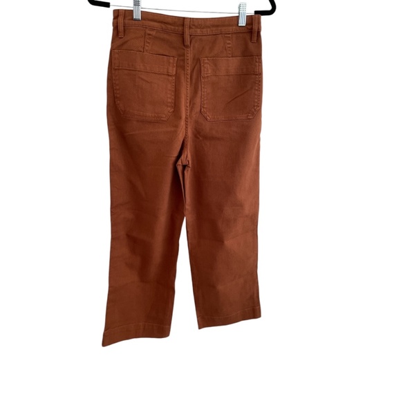 Organic Stretch Cotton Pants Size 27  Twill Wide-Leg Crop Pant - Picture 4 of 5